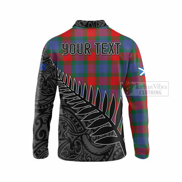 Mar Crest Tartan Long Sleeve Polo Shirt with New Zealand Silver Fern Half Style - Tartan Vibes Clothing