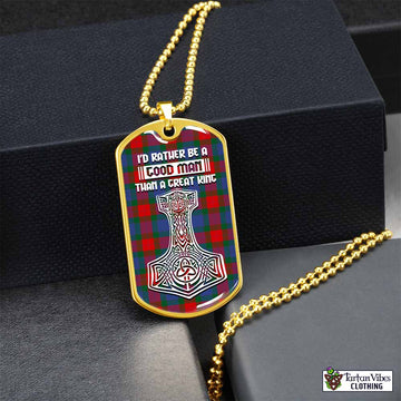 Tartan Vibes Clothing Mar Tartan Dog Tag Necklace Viking Mjolnir Style