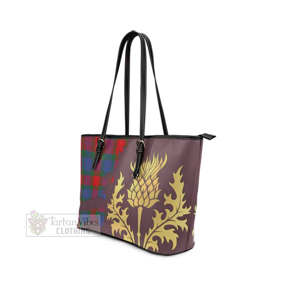 Mar Tartan Leather Tote Bag Gold Thistle Style - Tartan Vibes Clothing
