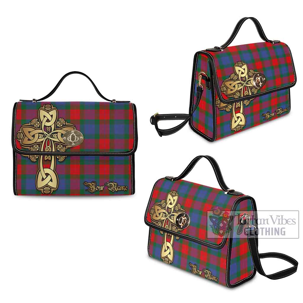 Tartan Vibes Clothing Mar Tartan Waterproof Canvas Bag Golden Thistle Celtic Cross Style