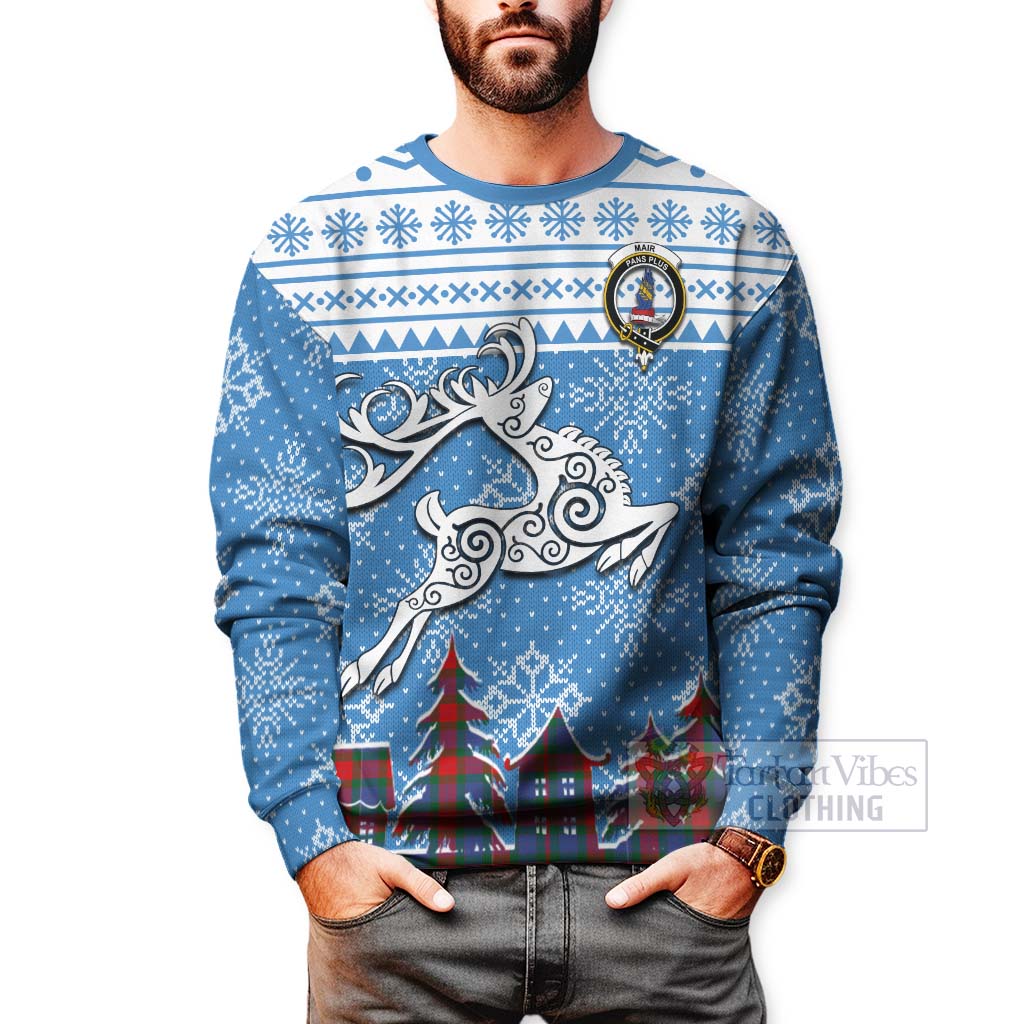 Mar Clan Christmas Sweatshirt Celtic Reindeer Style - Tartan Vibes Clothing