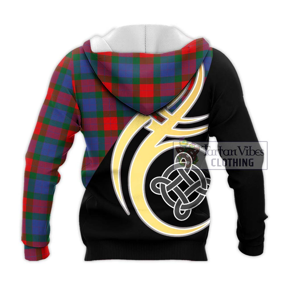 Mar Tartan Knitted Hoodie with Family Crest and Celtic Symbol Style - Tartan Vibes Clothing