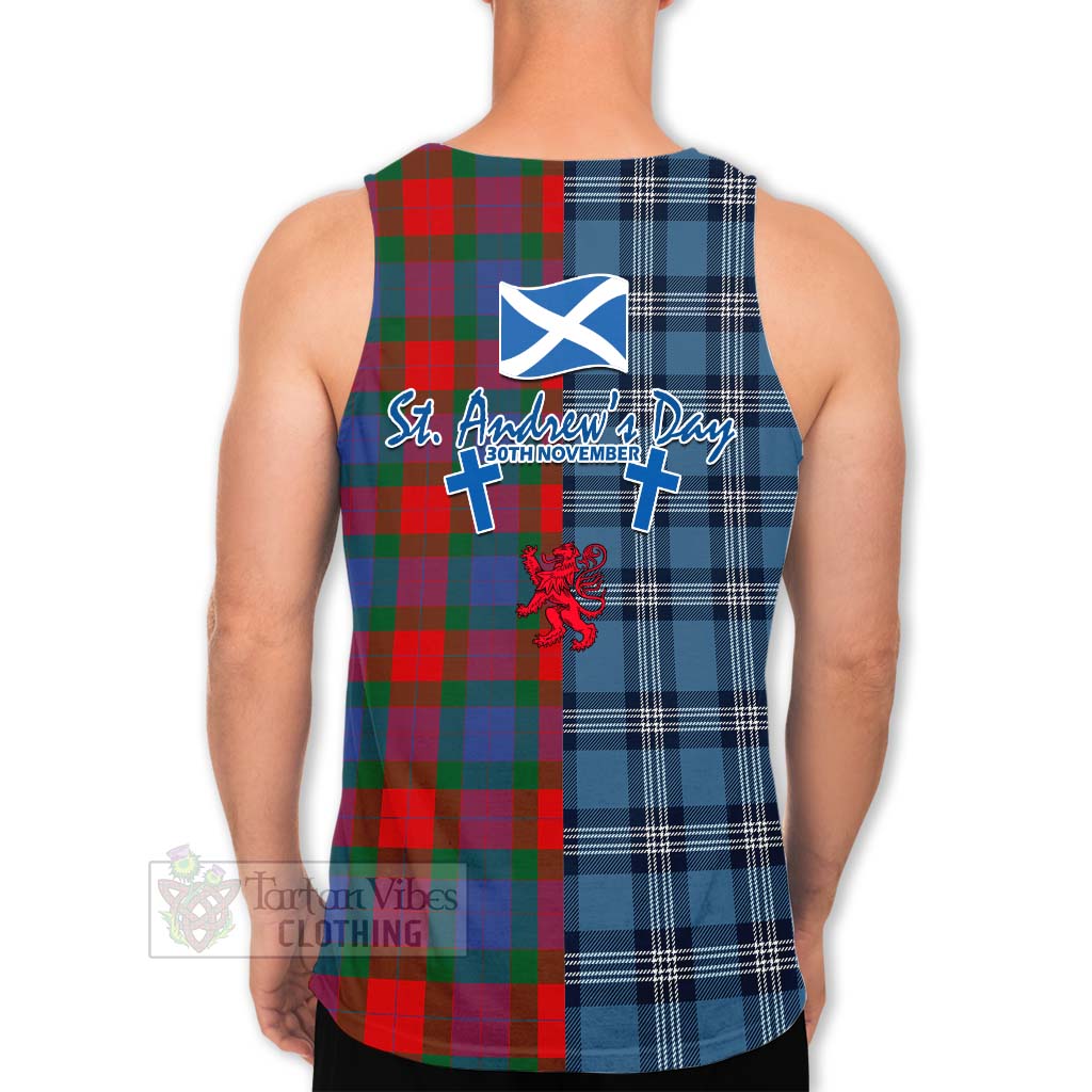 Mar Tartan Men's Tank Top Happy St. Andrew's Day Half Tartan Style - Tartan Vibes Clothing
