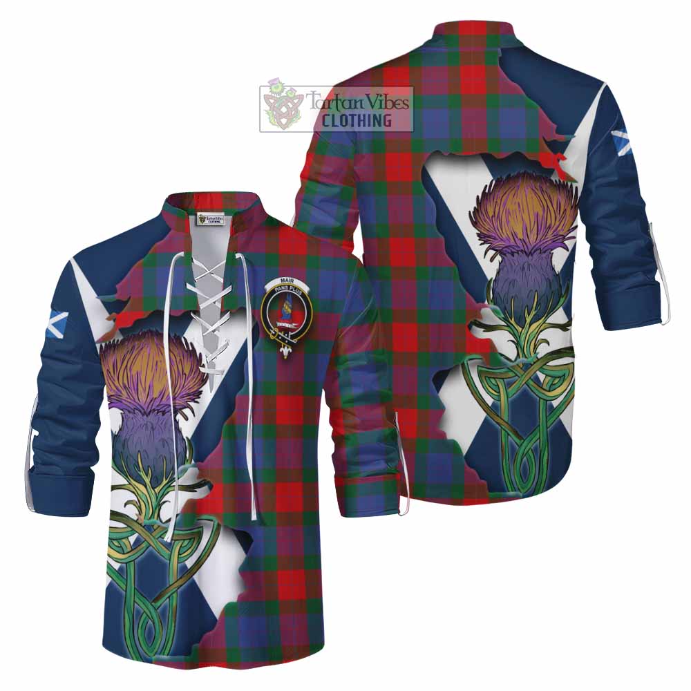 Mar Tartan Family Crest Ghillie Kilt Shirt Scottish Thistle Celtic Inspired - Tartan Vibes Clothing