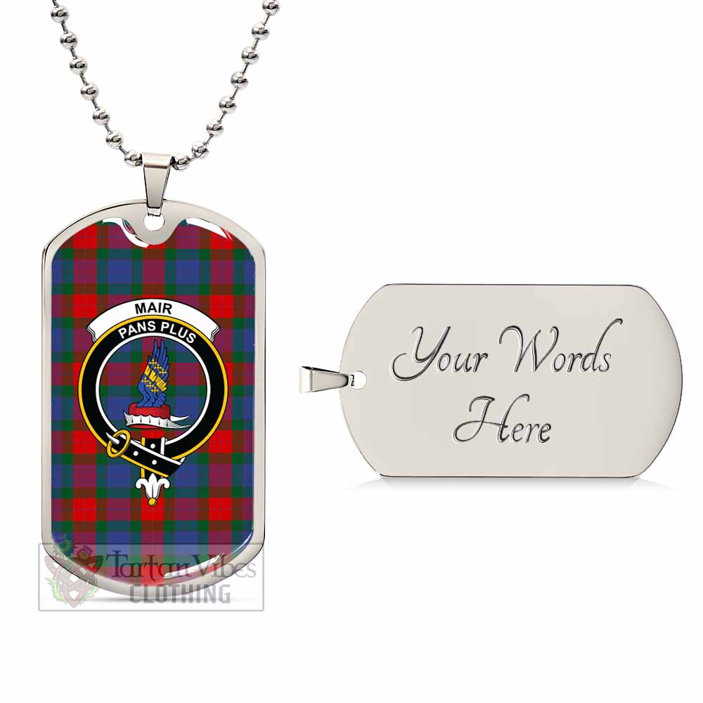 Mar Tartan Dog Tag Necklace with Family Crest Silver Yes - Tartan Vibes Clothing