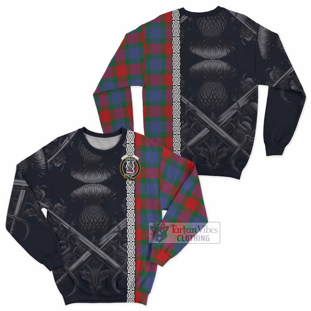 Mar Tartan Sweatshirt with Family Crest Cross Sword Thistle Celtic Vibes - Tartan Vibes Clothing