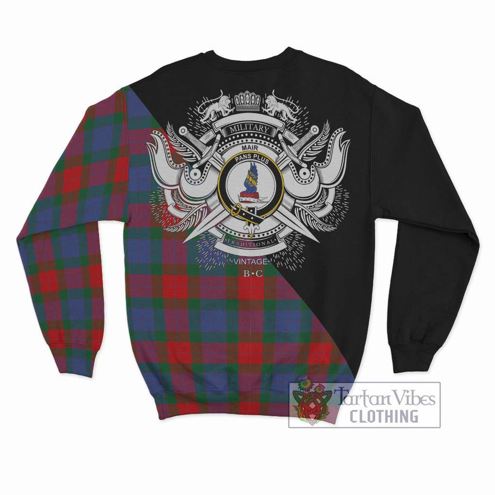 Mar Tartan Sweatshirt with Family Crest and Military Logo Style - Tartan Vibes Clothing