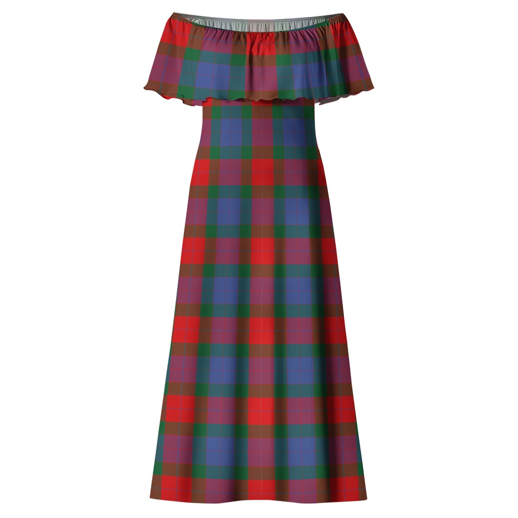 Mar Tartan Off Shoulder Long Dress - Tartan Vibes Clothing