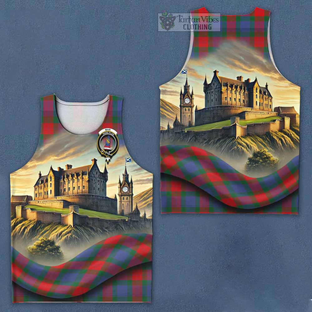 Mar Tartan Family Crest Men's Tank Top with Scottish Ancient Castle Style - Tartan Vibes Clothing