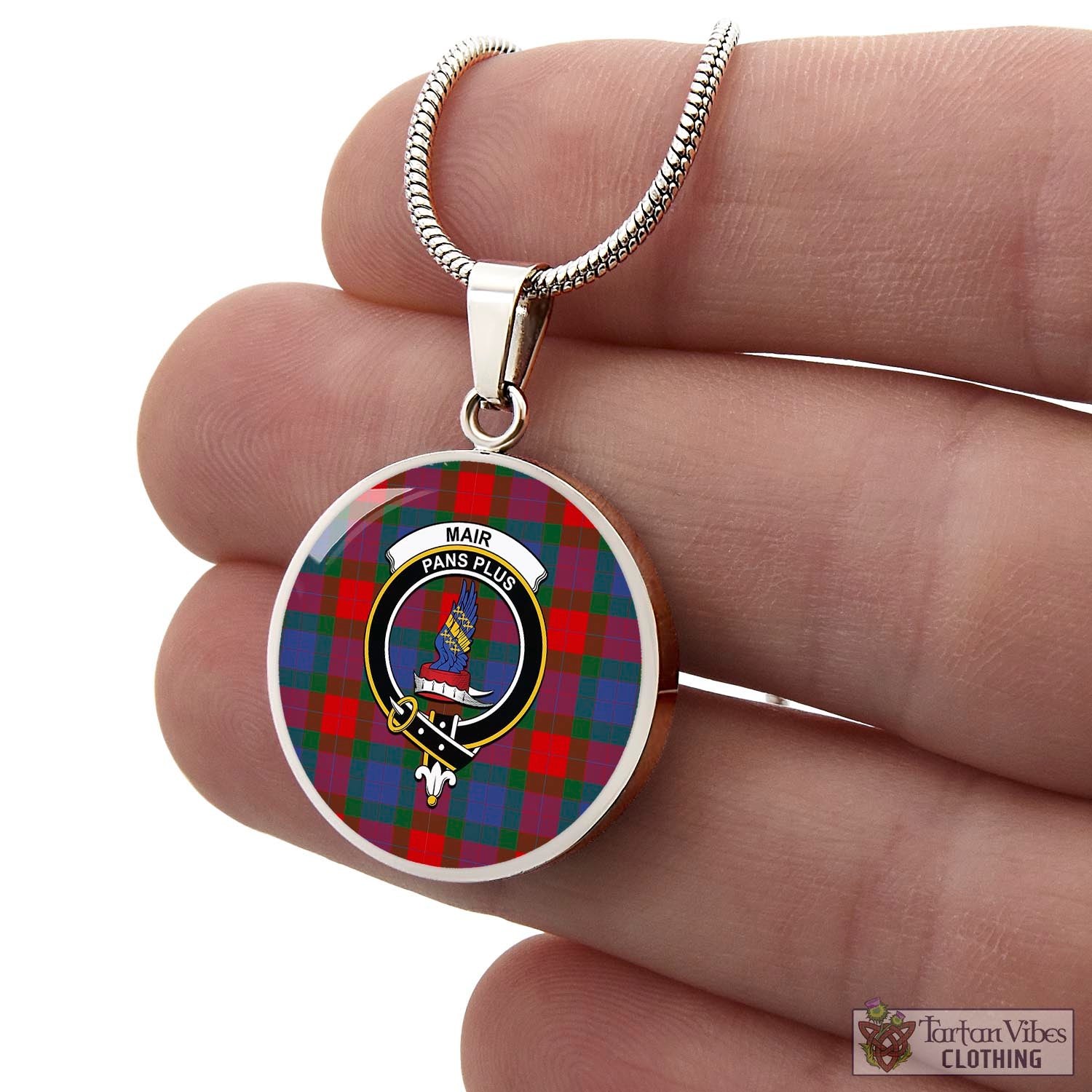 Mar Tartan Circle Necklace with Family Crest - Tartan Vibes Clothing