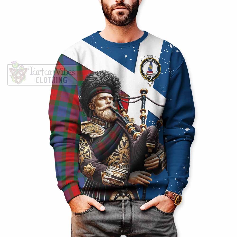 Mar Tartan Sweatshirt with Family Crest Scottish Bagpiper Vibes - Tartan Vibes Clothing