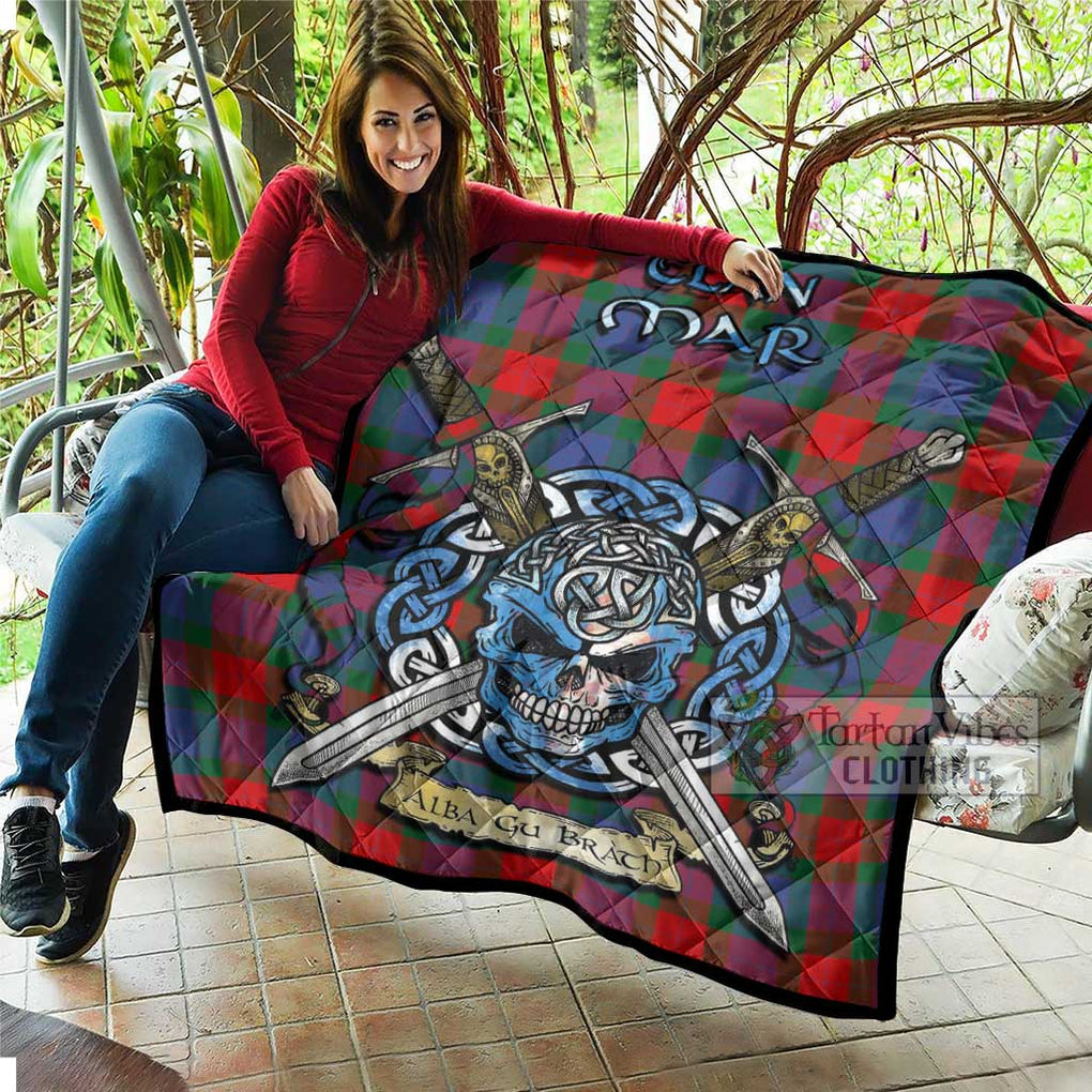 Mar Tartan Quilt with Celtic Skull Alba Gu Brath Style - Tartan Vibes Clothing