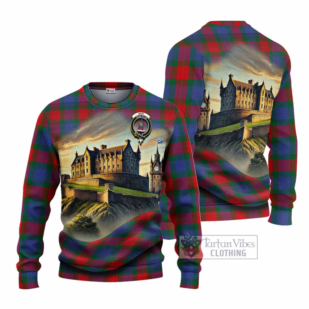 Mar Tartan Family Crest Knitted Sweater with Scottish Ancient Castle Style - Tartan Vibes Clothing