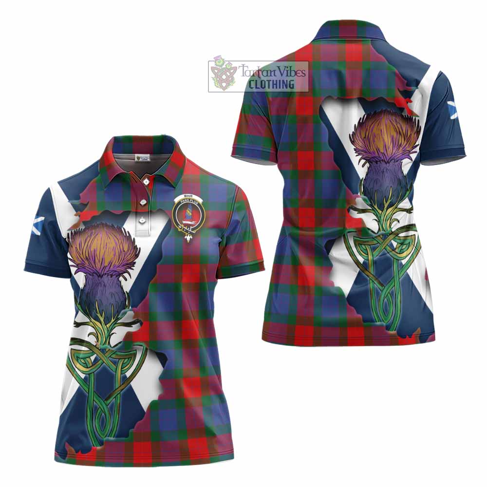 Mar Tartan Family Crest Women's Polo Shirt Scottish Thistle Celtic Inspired - Tartan Vibes Clothing
