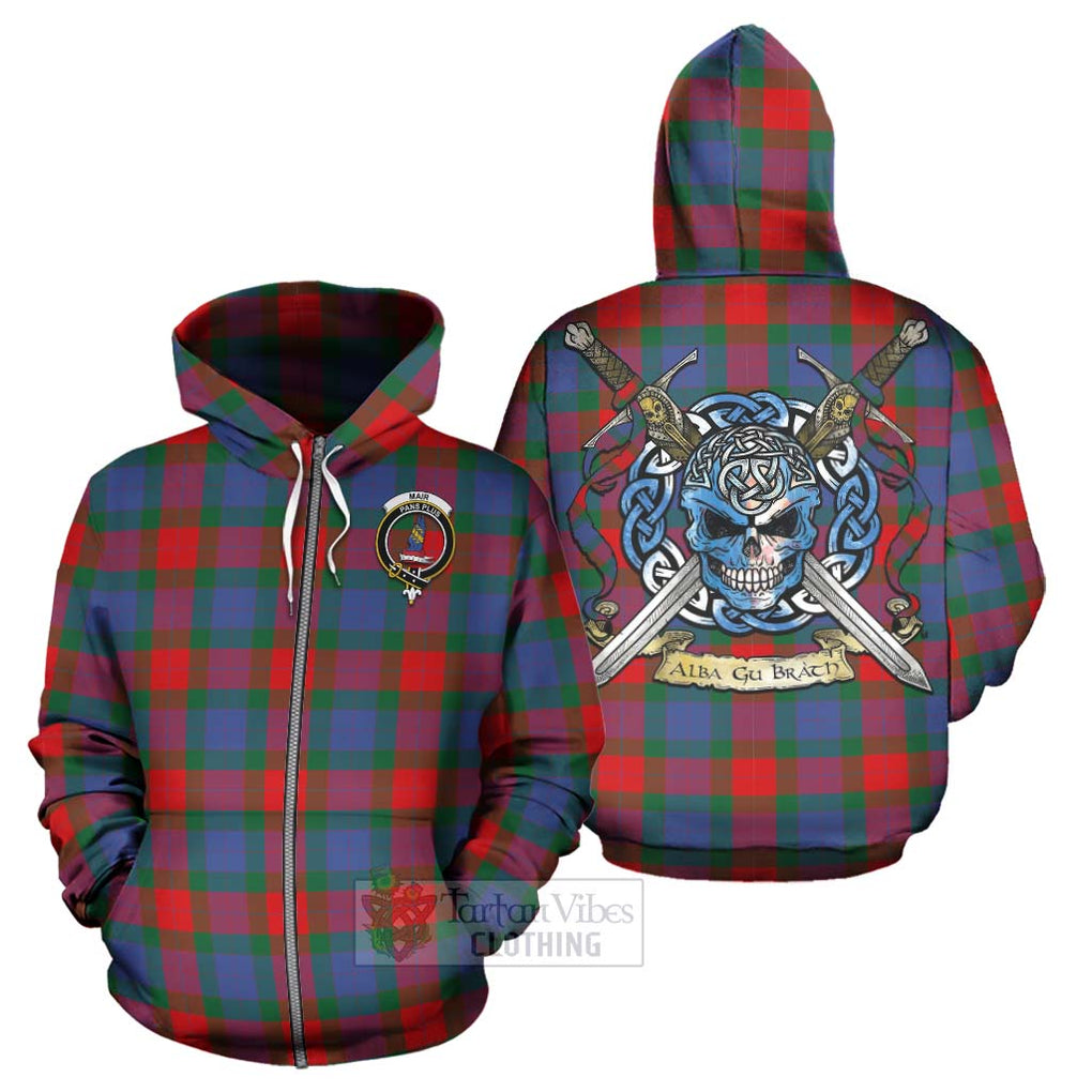 Mar Tartan Hoodie with Family Crest Celtic Skull Style - Tartan Vibes Clothing