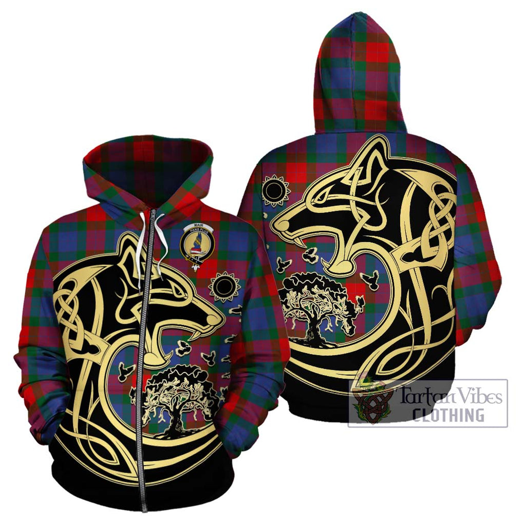 Mar Tartan Hoodie with Family Crest Celtic Wolf Style - Tartan Vibes Clothing