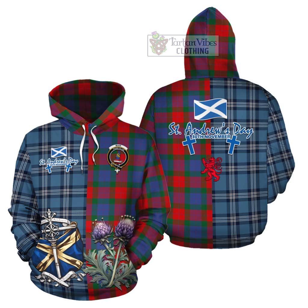 Mar Tartan Cotton Hoodie Happy St. Andrew's Day Half Tartan Style Zip Hoodie - Tartan Vibes Clothing