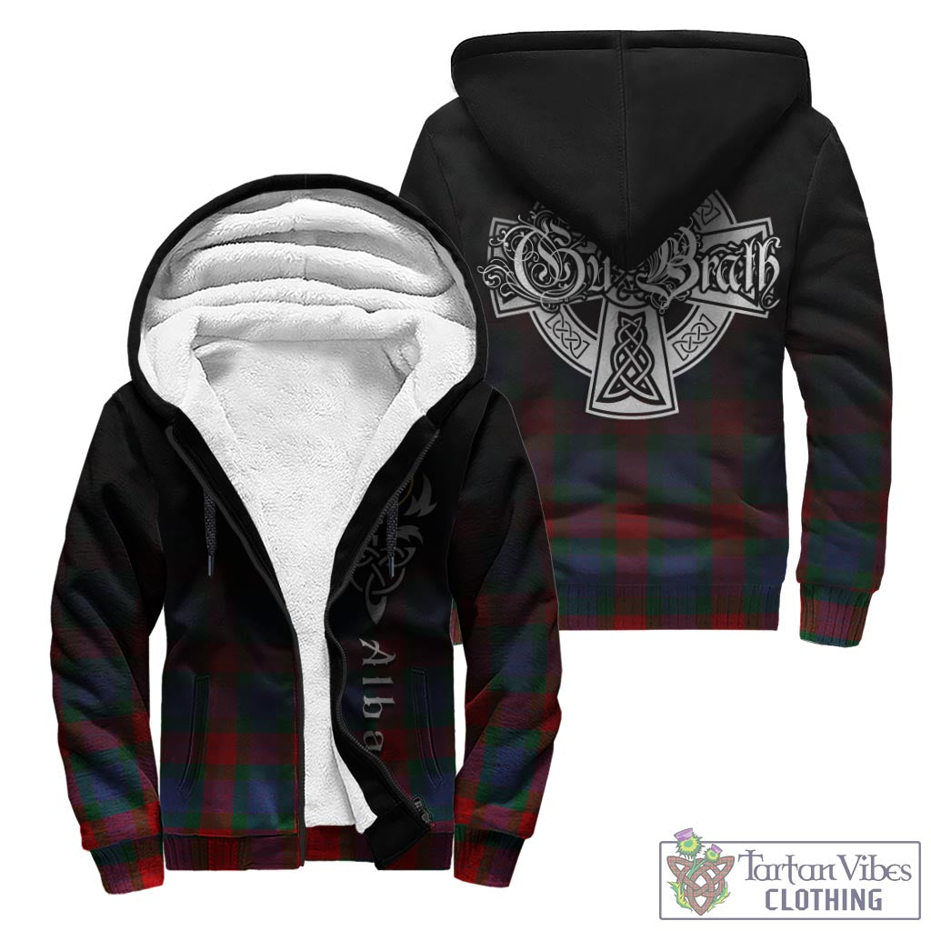 Mar Tartan Sherpa Hoodie Featuring Alba Gu Brath Family Crest Celtic Inspired - Tartan Vibes Clothing