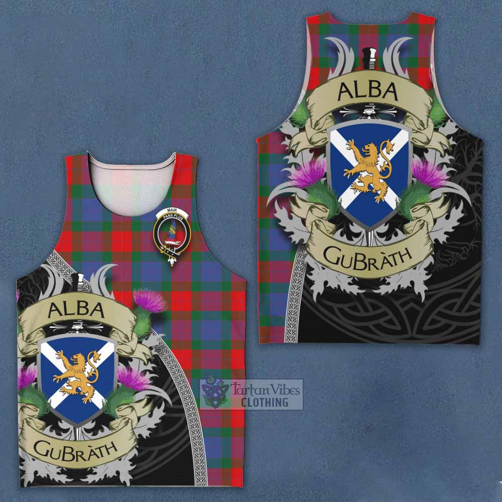 Mar Tartan Family Crest Men's Tank Top Lion Rampant Royal Thistle Shield Celtic Inspired - Tartan Vibes Clothing