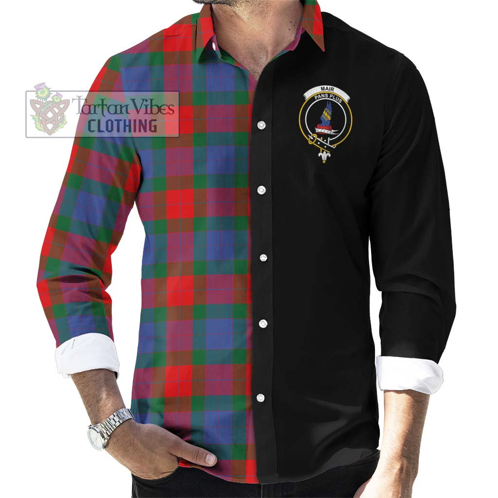 Mar Tartan Long Sleeve Button Shirt with Family Crest and Half Of Me Style - Tartanvibesclothing Shop