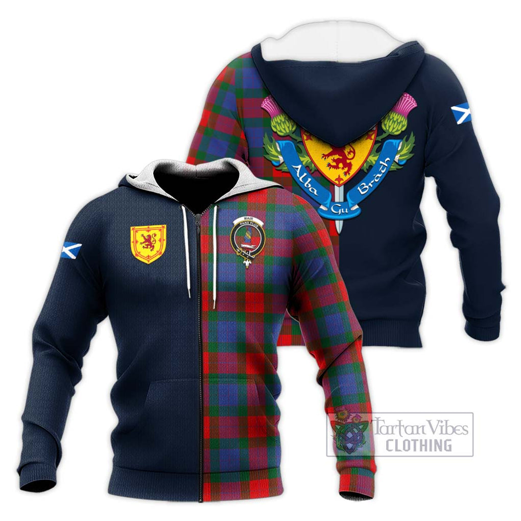 Mar Tartan Knitted Hoodie Alba with Scottish Lion Royal Arm Half Style Unisex Knitted Zip Hoodie - Tartan Vibes Clothing