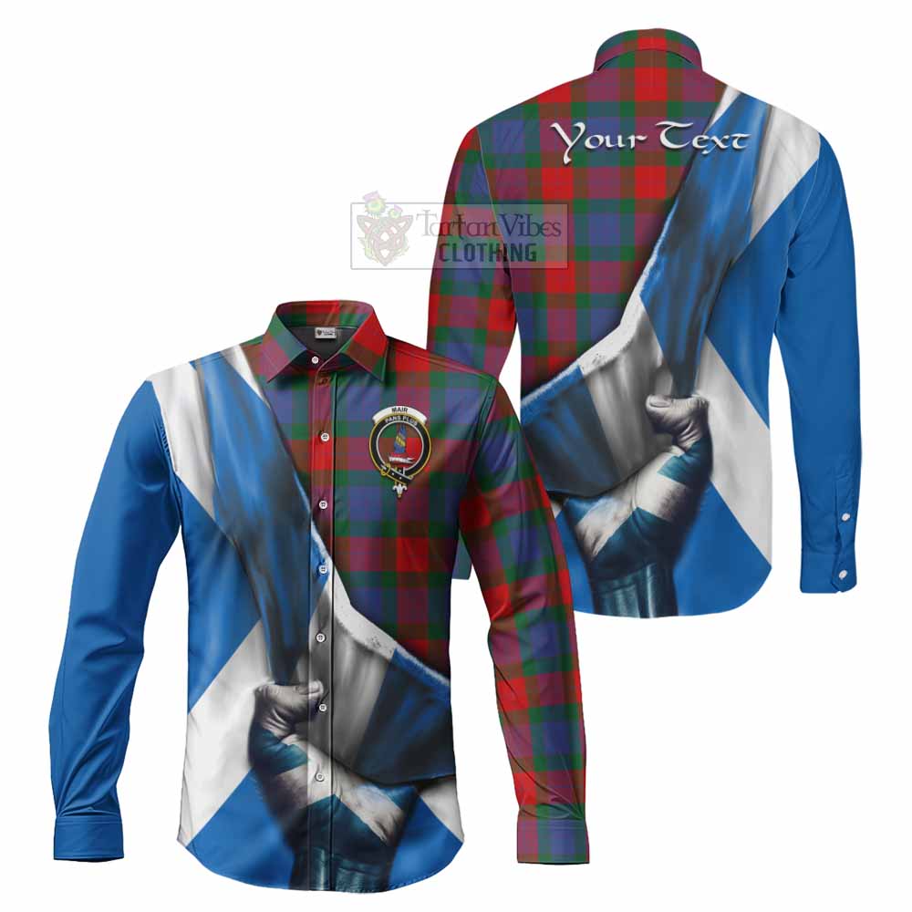 Mar Tartan Long Sleeve Button Shirt with Family Crest Scotland Patriotic Style - Tartan Vibes Clothing