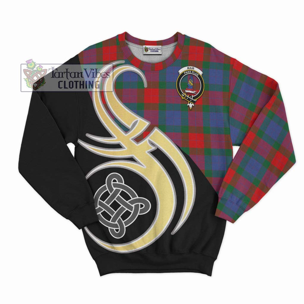 Mar Tartan Sweatshirt with Family Crest and Celtic Symbol Style - Tartan Vibes Clothing