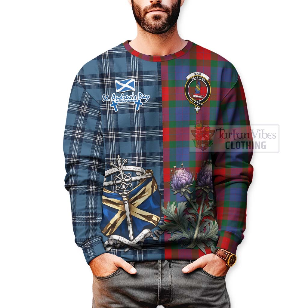 Mar Tartan Sweatshirt Happy St. Andrew's Day Half Tartan Style - Tartan Vibes Clothing