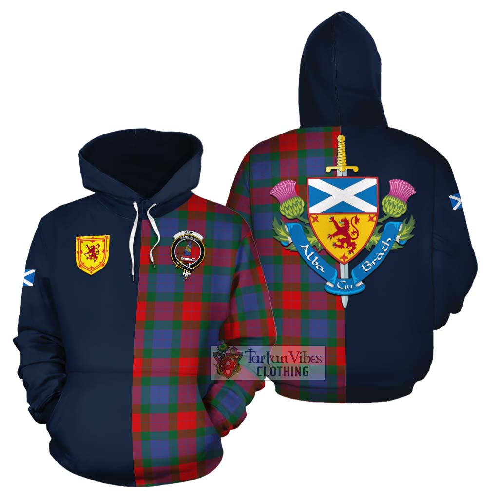 Mar Tartan Cotton Hoodie Alba with Scottish Lion Royal Arm Half Style Zip Hoodie - Tartan Vibes Clothing