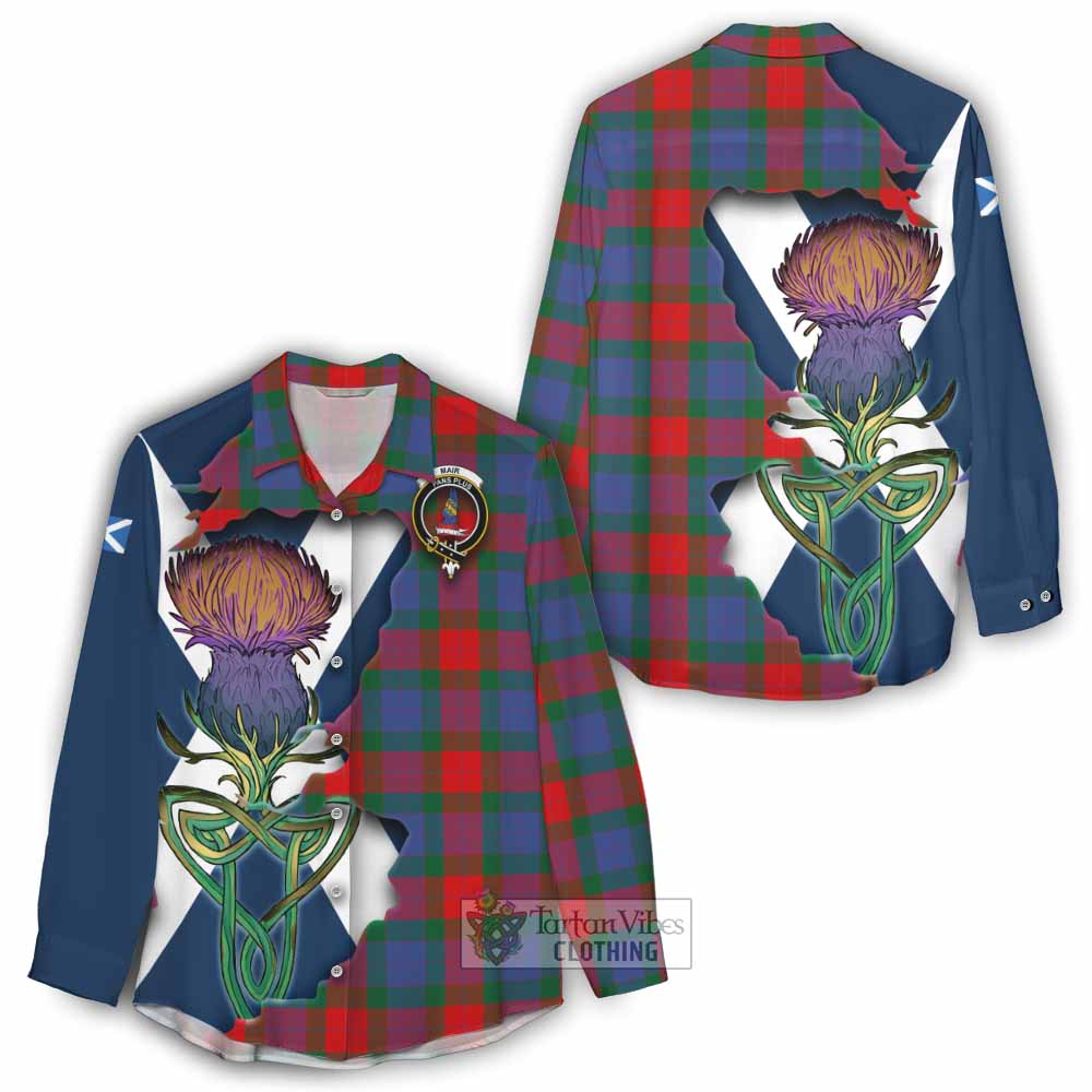 Mar Tartan Family Crest Women's Casual Shirt Scottish Thistle Celtic Inspired - Tartan Vibes Clothing