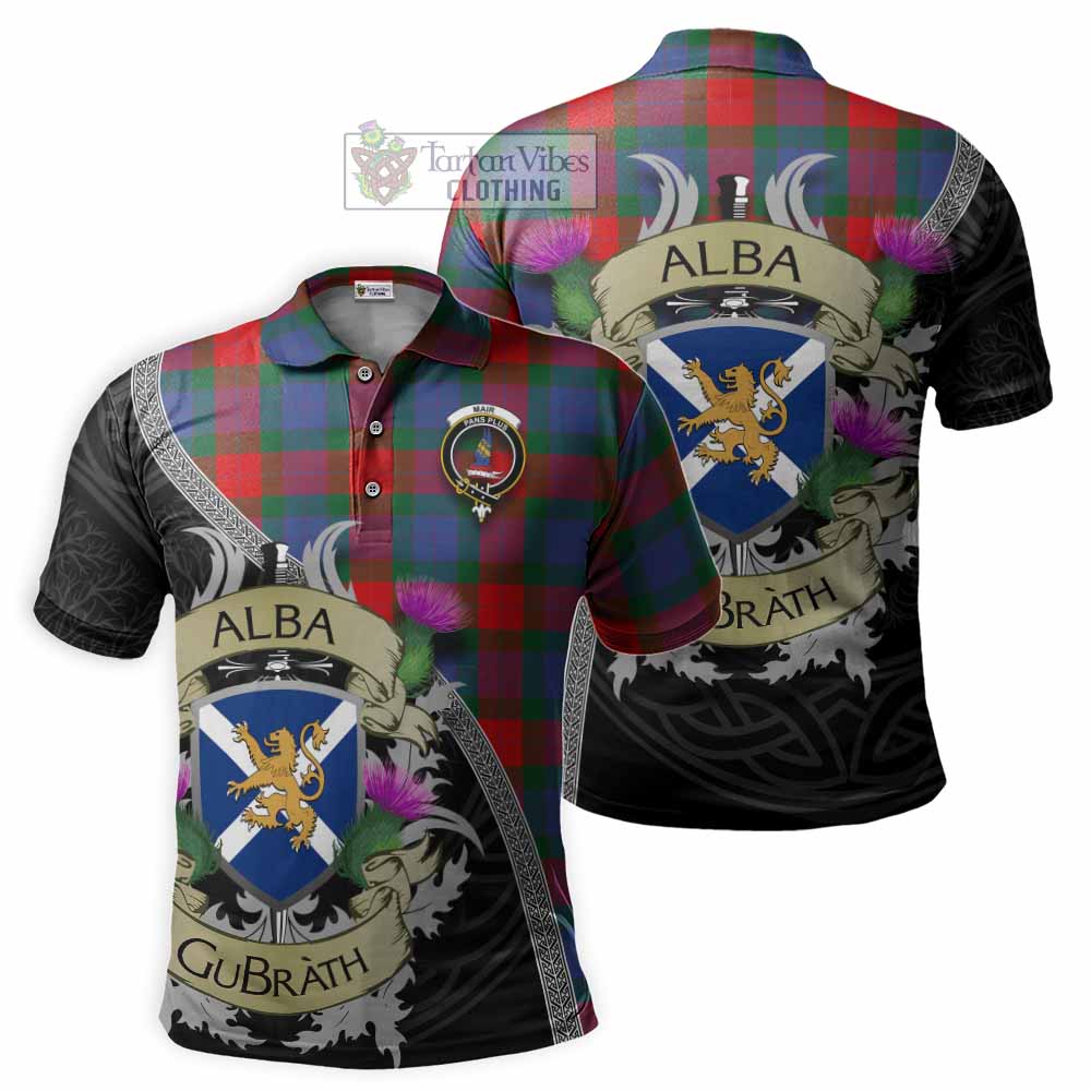 Mar Tartan Family Crest Polo Shirt Lion Rampant Royal Thistle Shield Celtic Inspired - Tartan Vibes Clothing