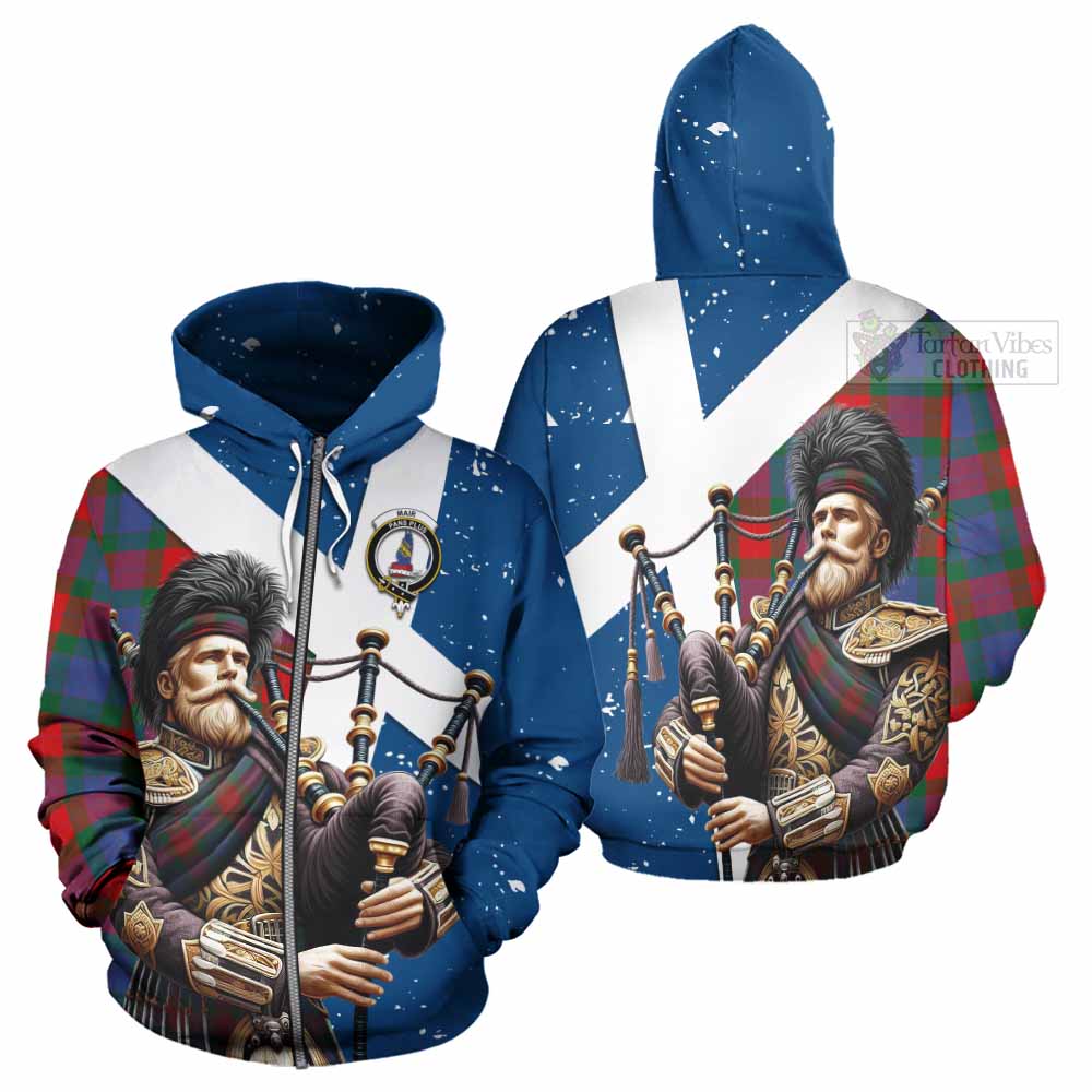 Mar Tartan Hoodie with Family Crest Scottish Bagpiper Vibes - Tartan Vibes Clothing