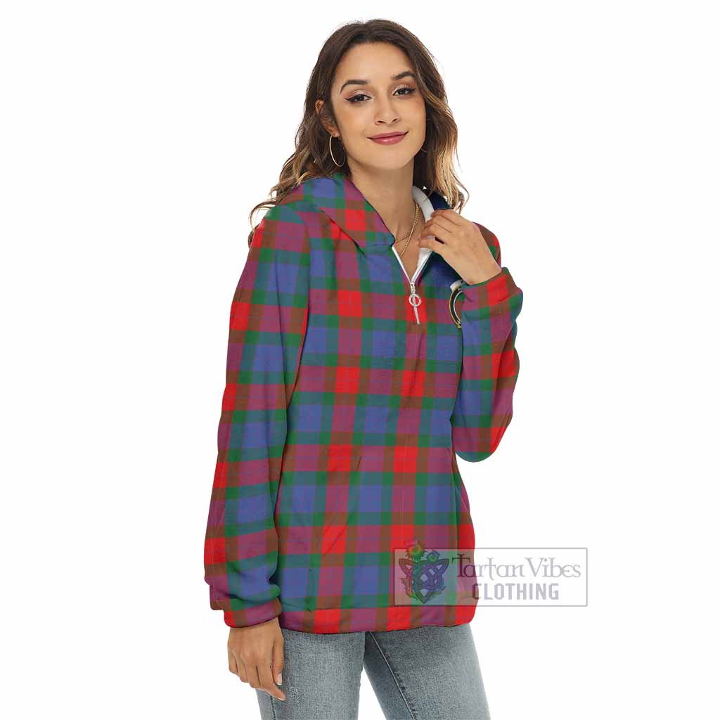 Mar Tartan Women's Borg Fleece Hoodie with Half Zip with Family Crest - Tartan Vibes Clothing