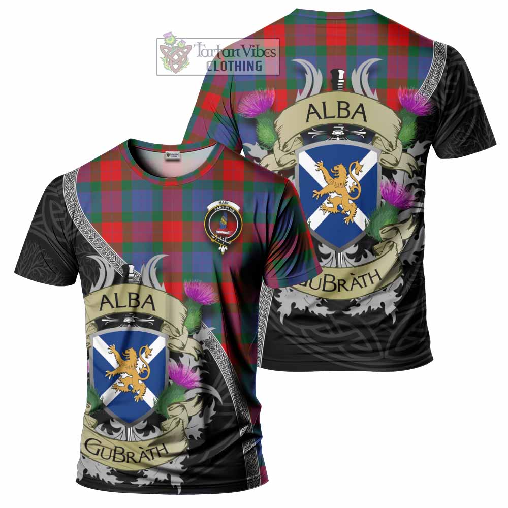 Mar Tartan Family Crest T-Shirt Lion Rampant Royal Thistle Shield Celtic Inspired - Tartan Vibes Clothing