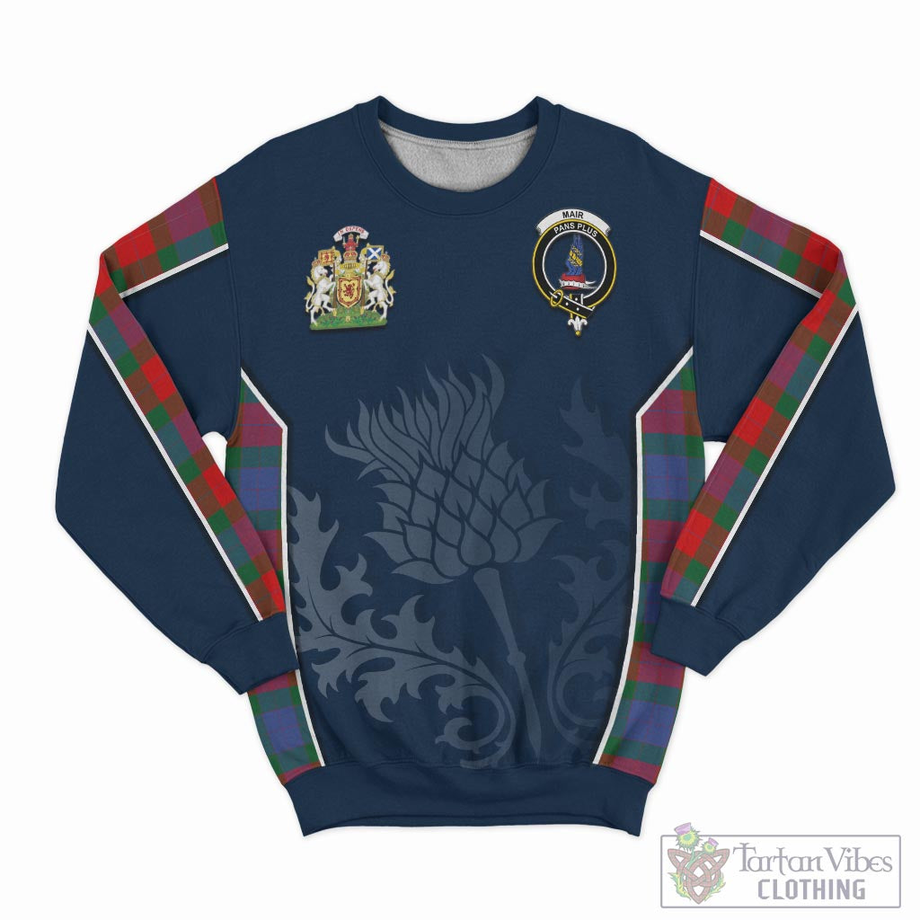 Mar Tartan Sweatshirt with Family Crest and Scottish Thistle Vibes Sport Style - Tartan Vibes Clothing