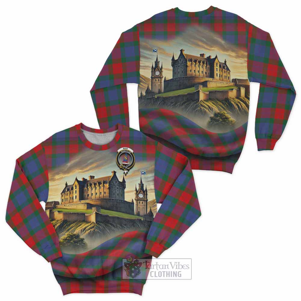 Mar Tartan Family Crest Sweatshirt with Scottish Ancient Castle Style - Tartan Vibes Clothing