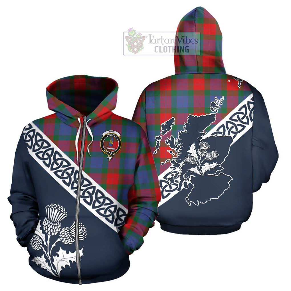 Mar Tartan Hoodie Featuring Thistle and Scotland Map - Tartan Vibes Clothing