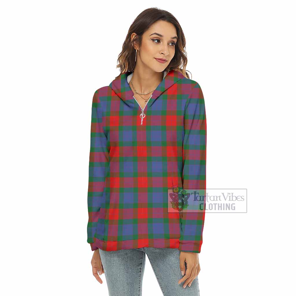 Mar Tartan Women's Borg Fleece Hoodie with Half Zip - Tartan Vibes Clothing