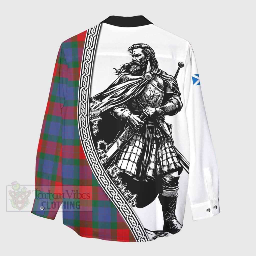 Mar Tartan Clan Crest Women's Casual Shirt with Highlander Warrior Celtic Style - Tartan Vibes Clothing