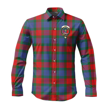 Mar Tartan Long Sleeve Button Up Shirt with Family Crest Men's Shirt - Tartan Vibes Clothing