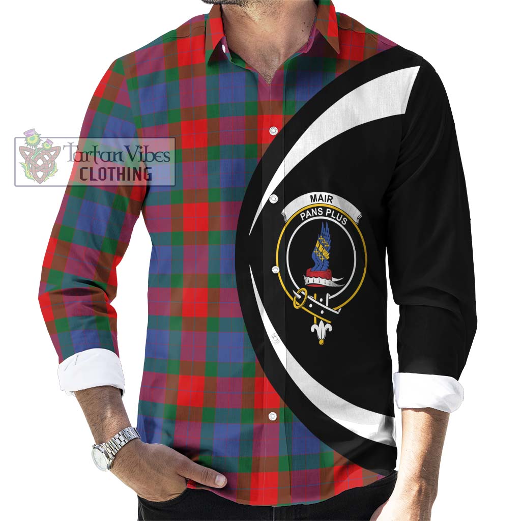 Mar Tartan Long Sleeve Button Up with Family Crest Circle Style - Tartan Vibes Clothing