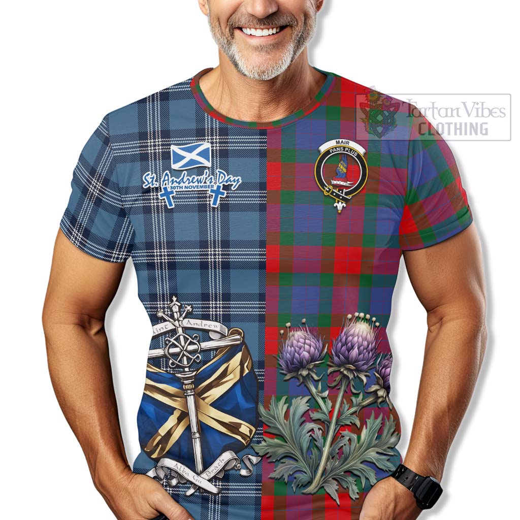 Mar Tartan T-Shirt Happy St. Andrew's Day Half Tartan Style - Tartan Vibes Clothing