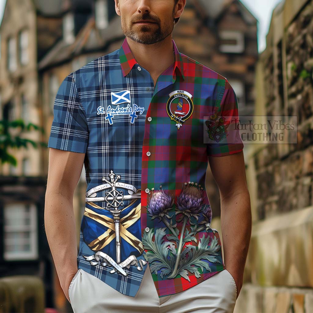 Mar Tartan Hawaiian Shirt Happy St. Andrew's Day Half Tartan Style - Tartan Vibes Clothing
