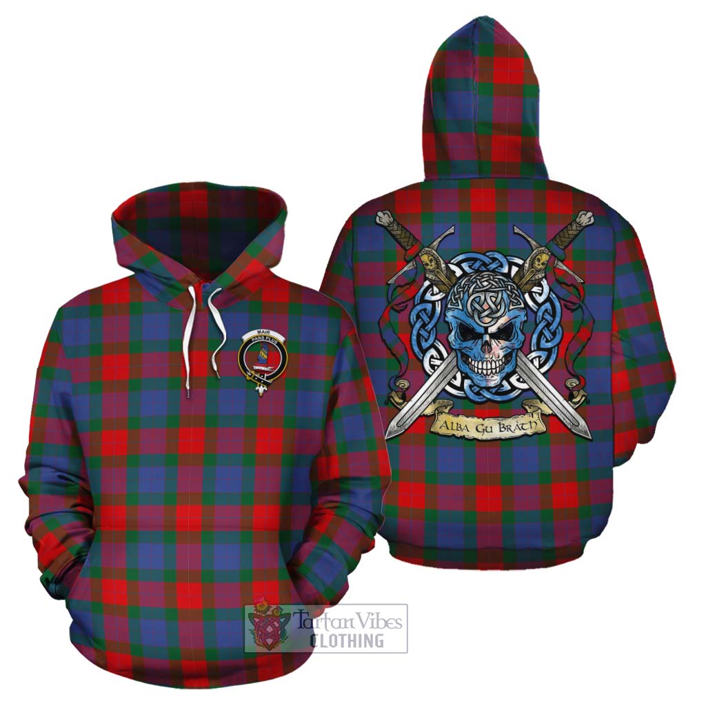 Mar Tartan Cotton Hoodie with Family Crest Celtic Skull Style Zip Hoodie - Tartan Vibes Clothing