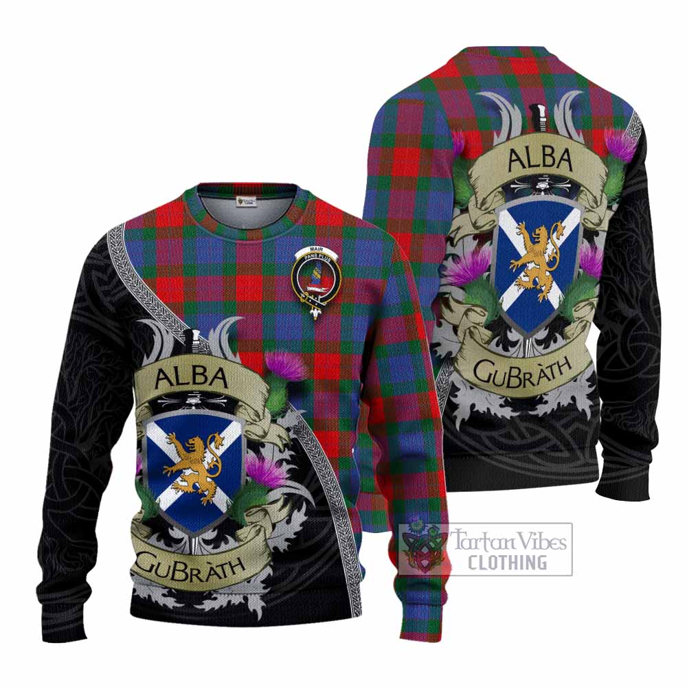Mar Tartan Family Crest Knitted Sweater Lion Rampant Royal Thistle Shield Celtic Inspired - Tartan Vibes Clothing