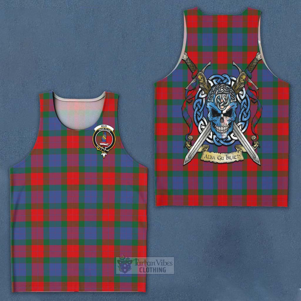 Mar Tartan Men's Tank Top with Family Crest Celtic Skull Style - Tartan Vibes Clothing