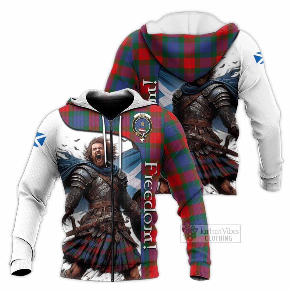 Tartan Vibes Clothing Mar Crest Tartan Knitted Hoodie Inspired by the Freedom of Scottish Warrior