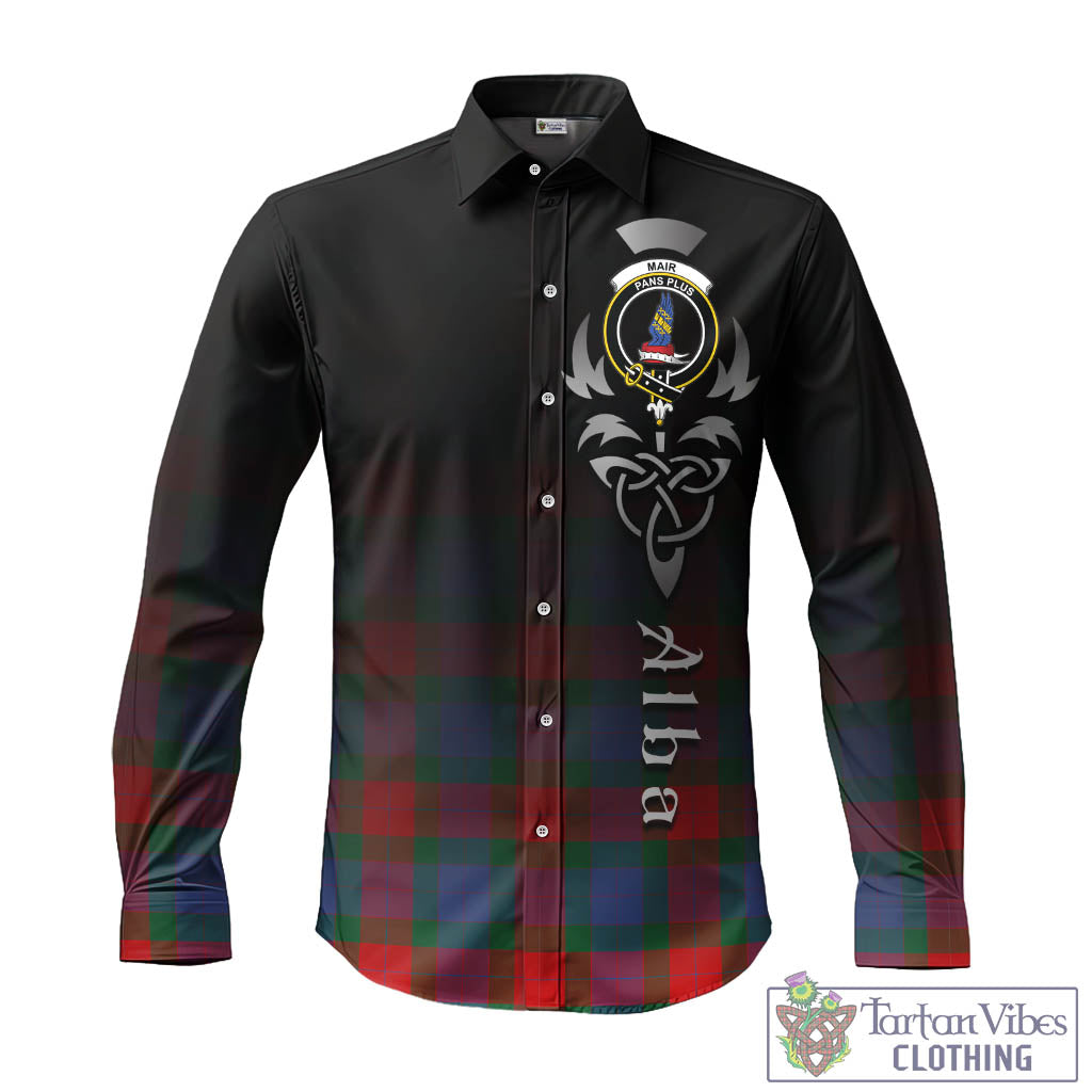 Mar Tartan Long Sleeve Button Up Featuring Alba Gu Brath Family Crest Celtic Inspired - Tartan Vibes Clothing