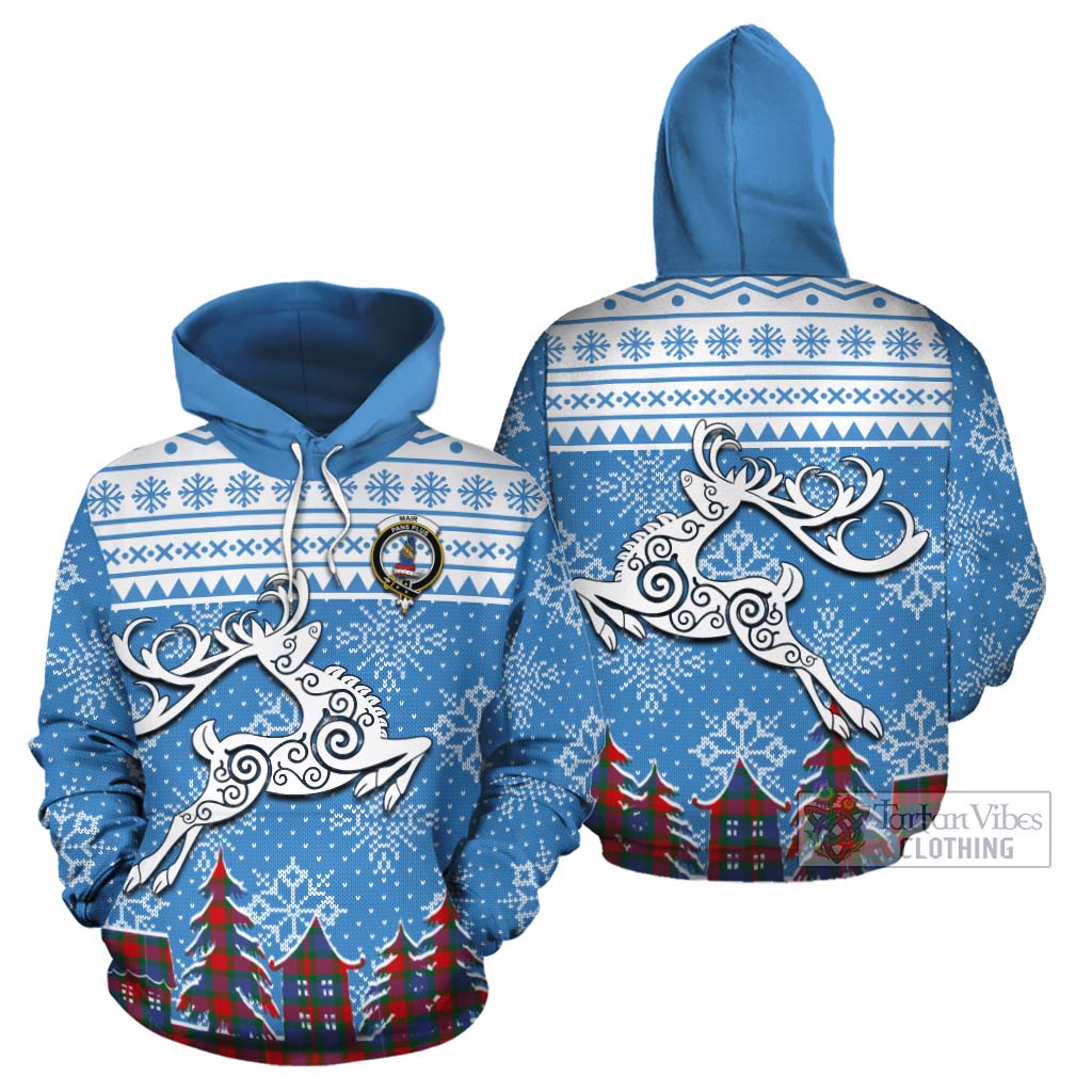 Mar Clan Christmas Cotton Hoodie Celtic Reindeer Style Zip Hoodie - Tartan Vibes Clothing