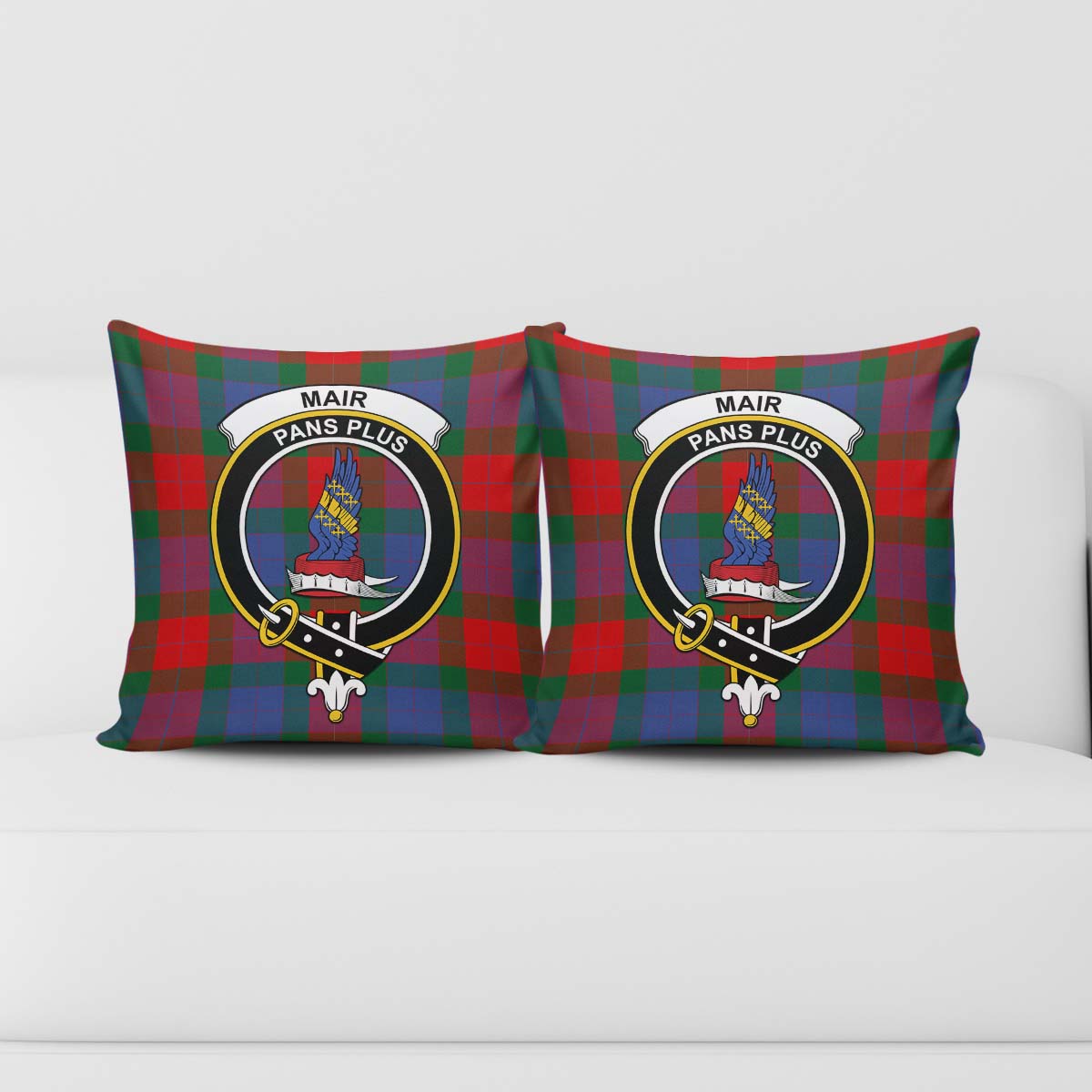 Mar Tartan Pillow Cover with Family Crest - Tartan Vibes Clothing